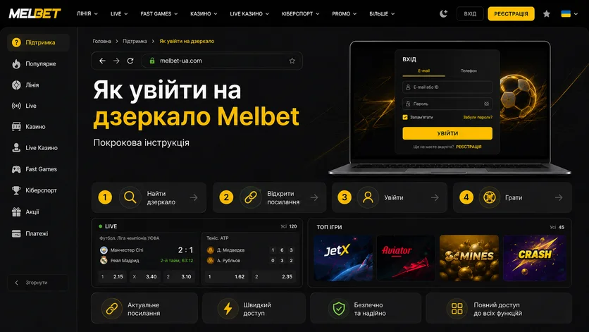 Вход на зеркало Melbet